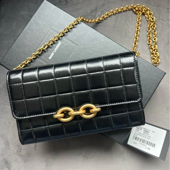 NWT YSL Lambskin Quilted Le Maillon Bag - Picture 3 of 15